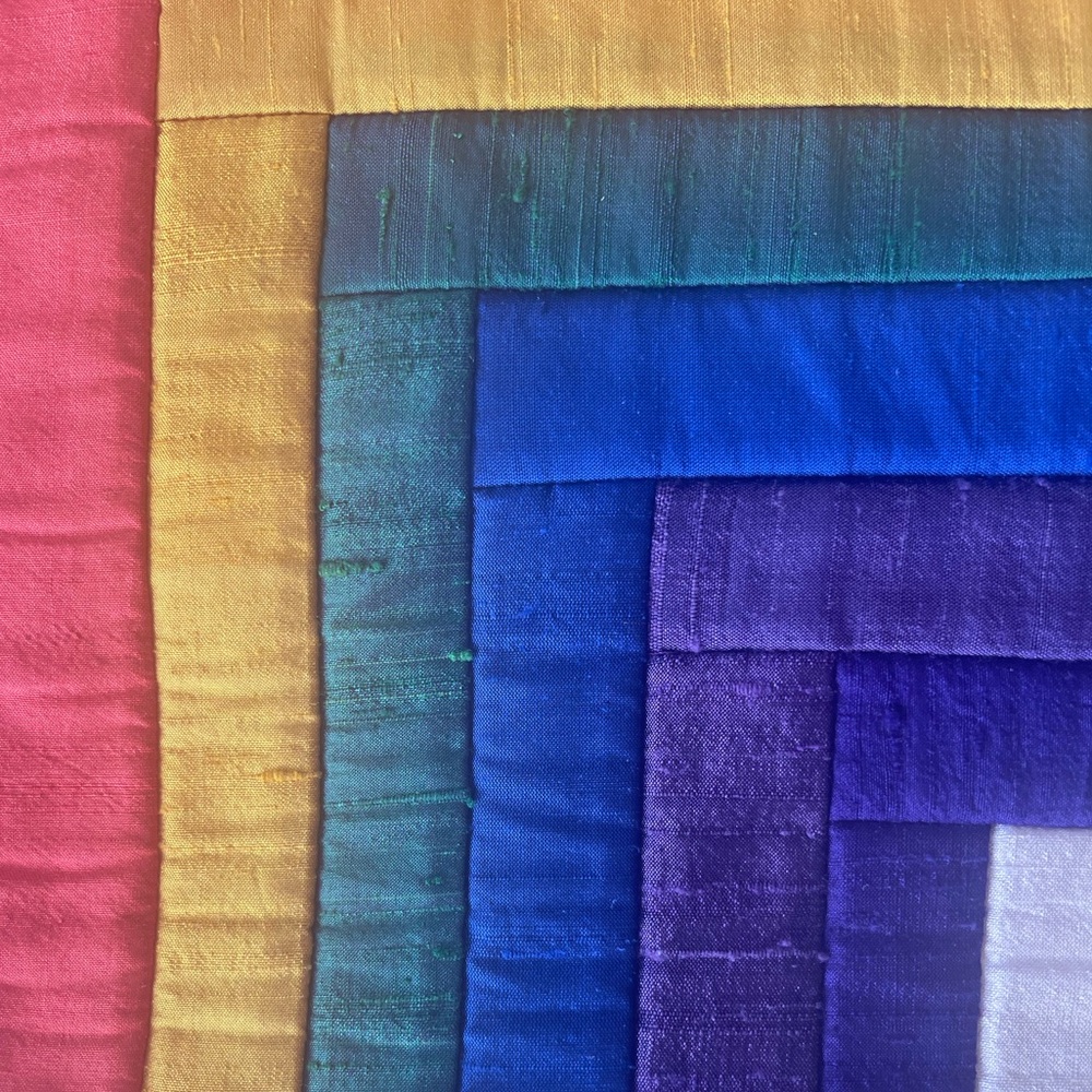 Rainbow Colorful Design Silk Euro Sham With Zipper On Back NEW - Picture 4 of 9